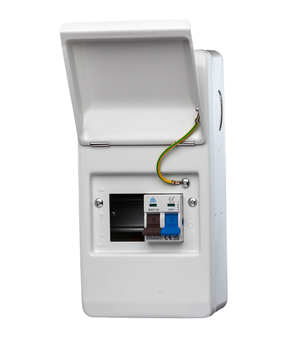 WME44100 4 Way IP40 Metal Enclosure with 4 Pole 100A Main Switch