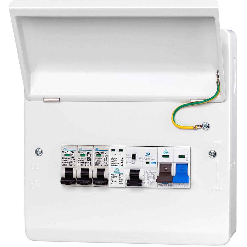 8 Way Heat Pump Consumer Unit with Type B HP RCD (WME08/HP40C)