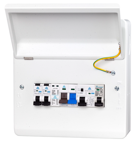 8 Way Heat Pump Consumer Unit with Type B HP RCD + RCBOs (WME08/HPR40C)