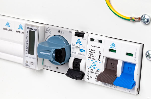 Solar Consumer Unit – 20A RCBO + 32A Rotary Isolator + kWh Meter (WME10-SOL1)
