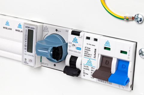 10 Way Solar Consumer Unit with RCBO, Rotary Isolator & kWh Meter (WME10/SOL1)