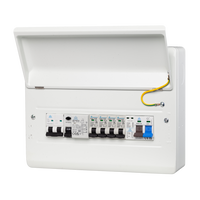 10 Way Heat Pump Consumer Unit with Type B HP RCD + RCBOs (WME10/HP40R25)