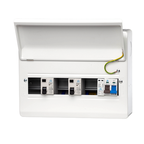Twin RCD Metal Consumer Unit – WME22100TR/SP (22 Module, 100A, with Surge Protection)