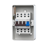 WME44100 4 Way IP40 Metal Enclosure with 4 Pole 100A Main Switch