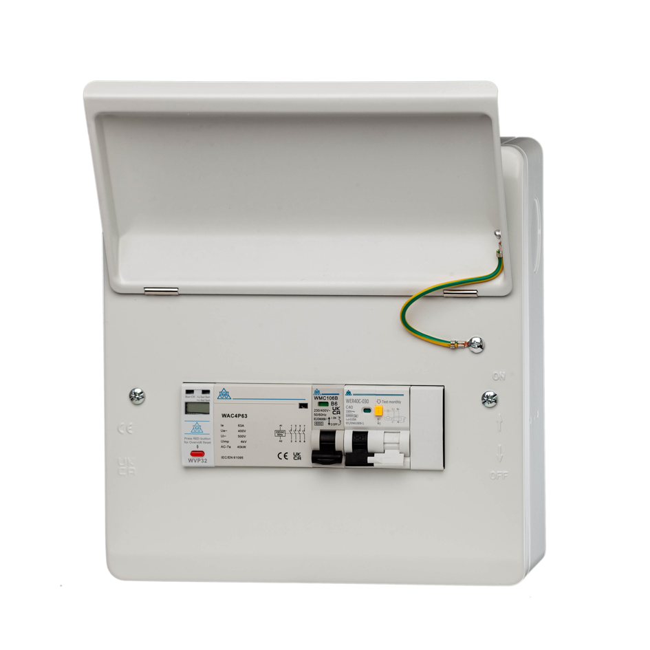 PME Fault Detection Metal Consumer Unit – 40A MCB (WMKPME08/SP-C40)