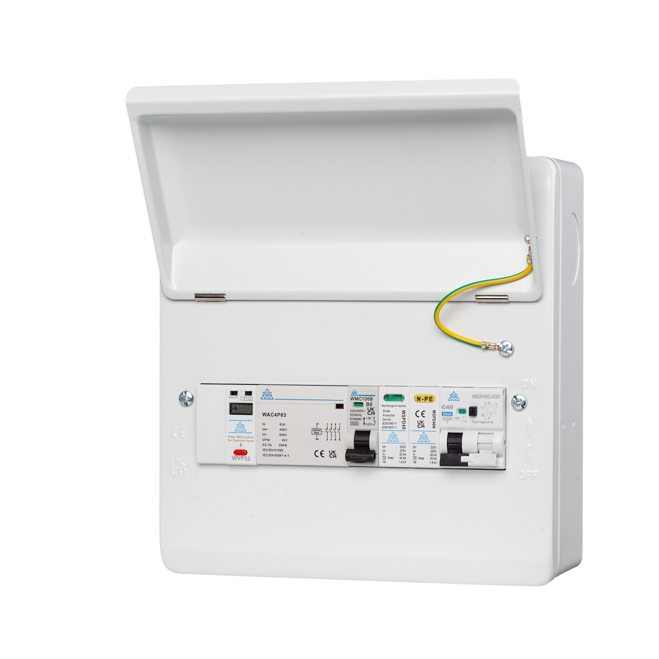 PME Fault Detection Consumer Unit – 32A RCBO with SPD (WMEPME08/SP-C32)