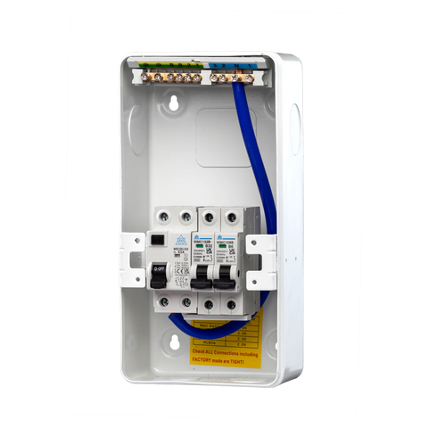 IP40 Metal Garage Consumer Unit – 63A RCD + 6A / 16A MCBs (WMGU04/616)