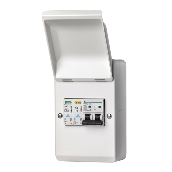 4-Way Metal Box with 2 Module 40A MCB plus Surge Protection