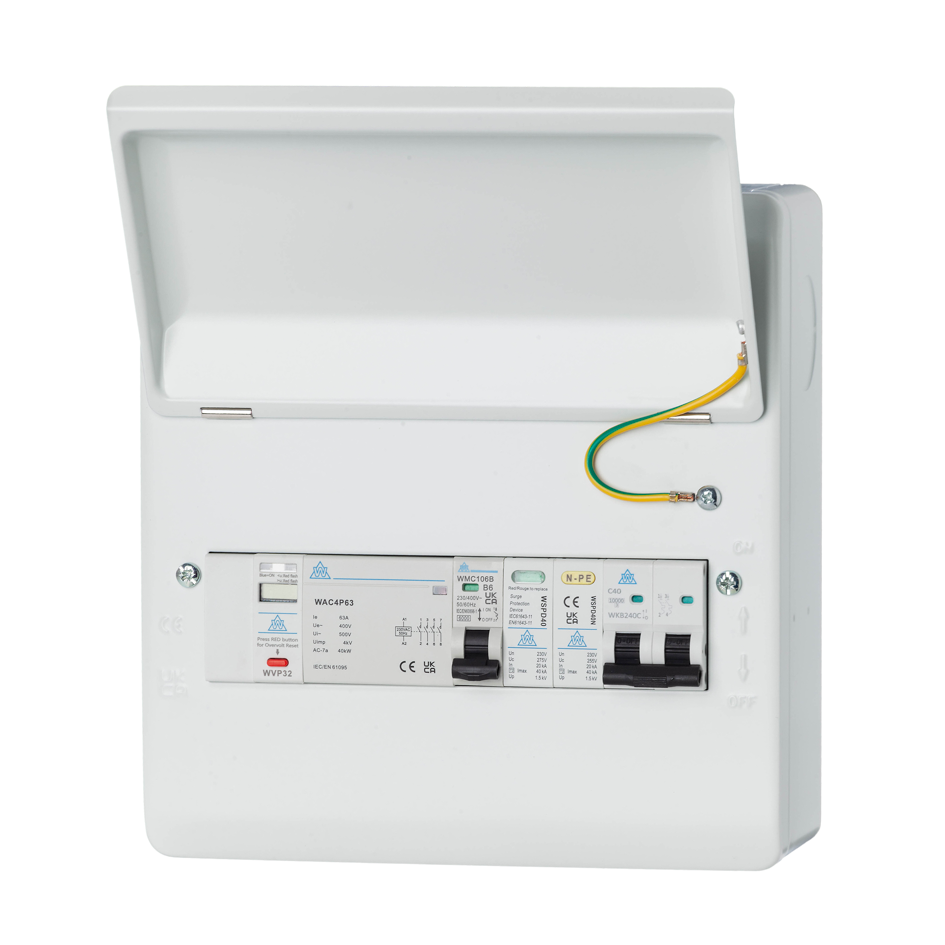 PME Fault Detection Metal Consumer Unit – 40A MCB (WMKPME08/SP-C40)