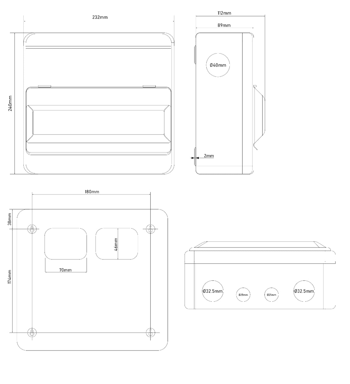 10 Way IP40 Metal Enclosure – For MCBs & RCBOs (WME10)