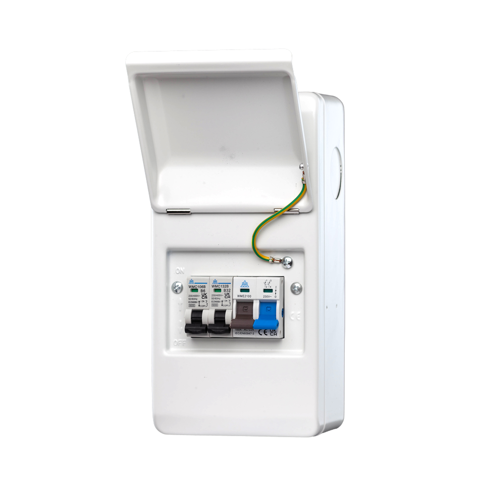 IP40 Metal Garage Unit – 100A Main Switch + 6A & 20A MCB (WMMS/620)