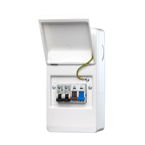 IP40 Metal Garage Unit – 100A Main Switch + 6A & 16A MCB (WMMS/616)