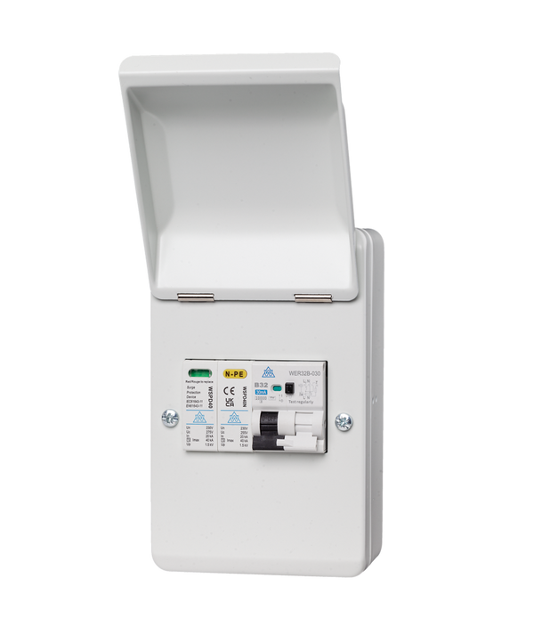 WMRC 4 Way Metal EV Protection Unit with A-Type EV RCBO Kit & Surge Protection