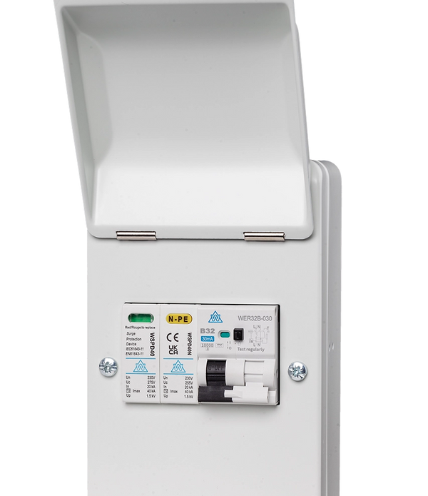 WMRC 4 Way Metal EV Protection Unit with A-Type EV RCBO Kit & Surge Protection