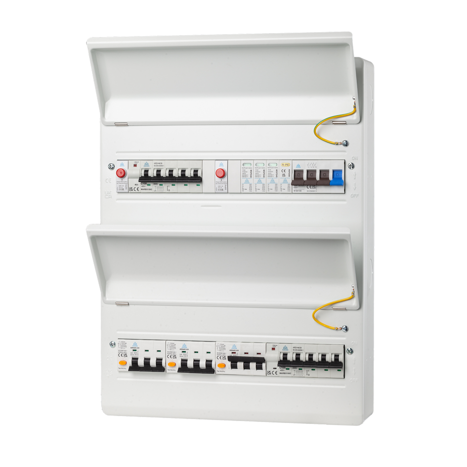 3 Phase PME Consumer Unit for 6 Single-Phase EV Chargers – WMTP28-WER40CSP