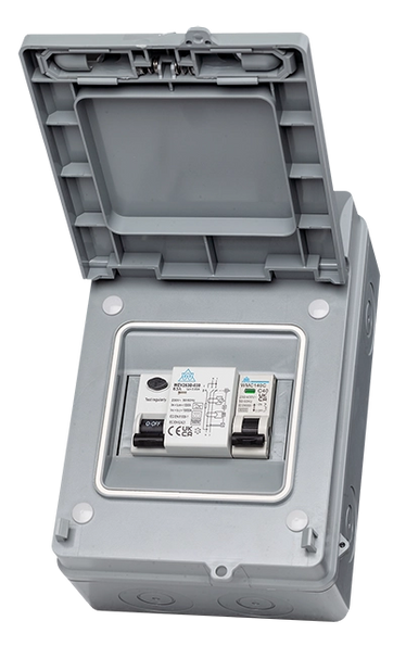IP65 Weatherproof Enclosure EV Kit with 63A B-Type RCD + 40A C MCB