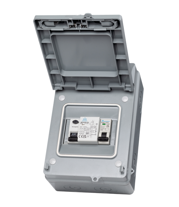 IP65 Weatherproof Enclosure EV Kit with 63A B-Type RCD + 40A C MCB