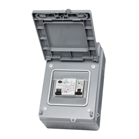 IP65 Weatherproof Enclosure EV Kit with 63A B-Type RCD + 40A C MCB
