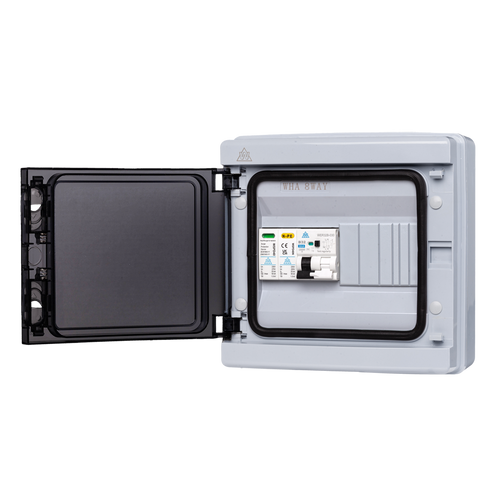 8 WAY IP65 Plastic Enclosure with Type A RCBO and Surge protection