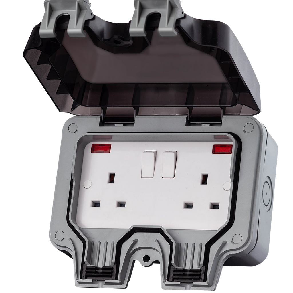 IP66 2 Gang 13A Weatherproof Sockets - WPS213
