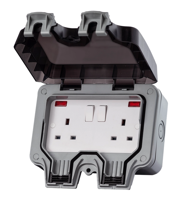 IP66 2 Gang 13A Weatherproof Sockets - WPS213