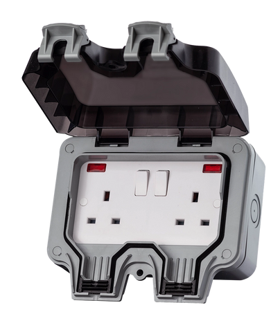 IP66 2 Gang 13A Weatherproof Sockets - WPS213