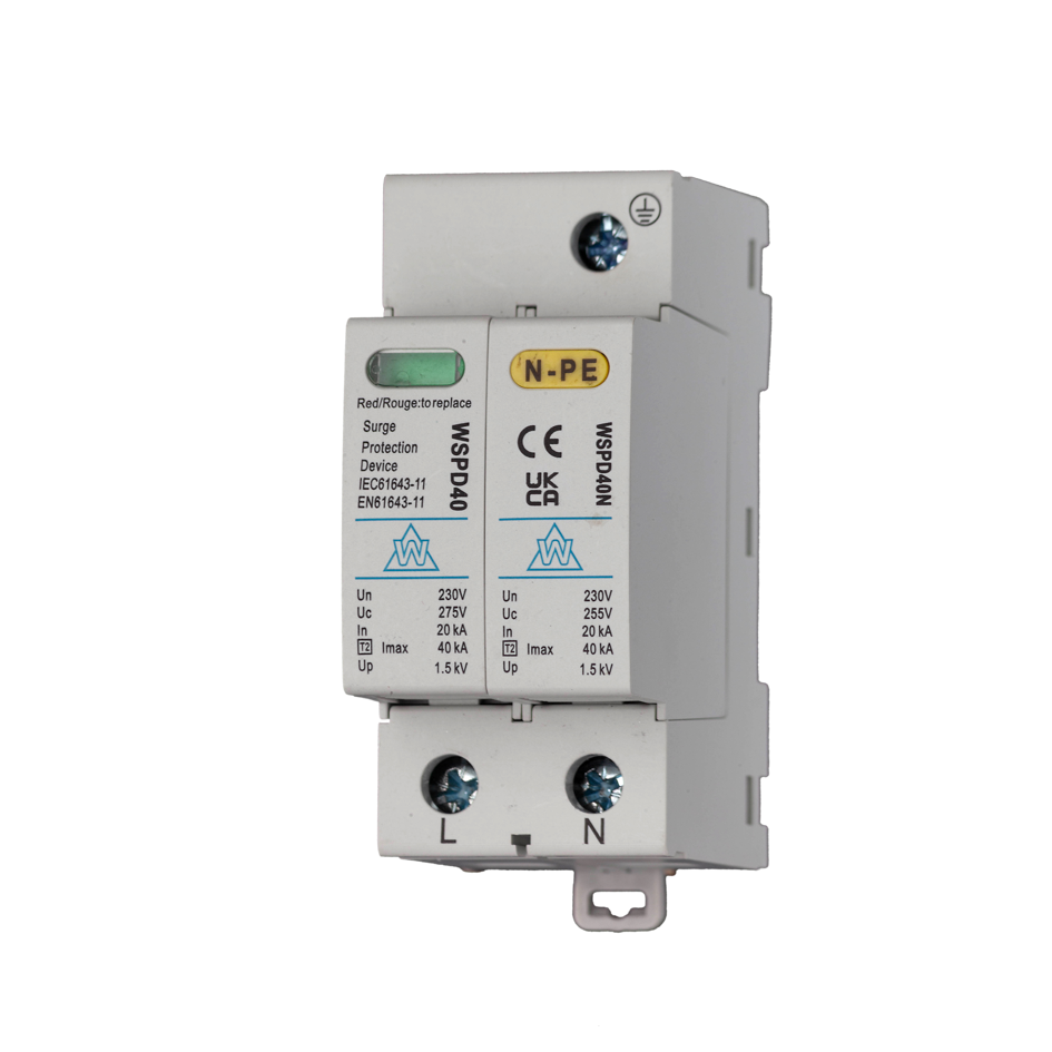 2 Pole Type 2 Surge Protection Device – 40kA SPD (WSPD240)