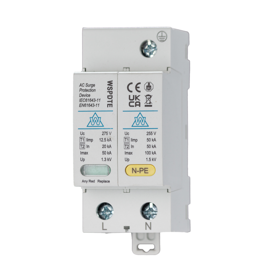 WSPDTE-2 Surge Protection Device | 1P+N Type 1+2 AC SPD