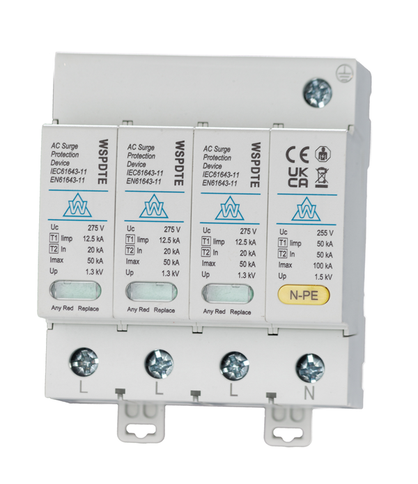 WSPDTE-4 Surge Protection Device (3P+N, Type 1+2)