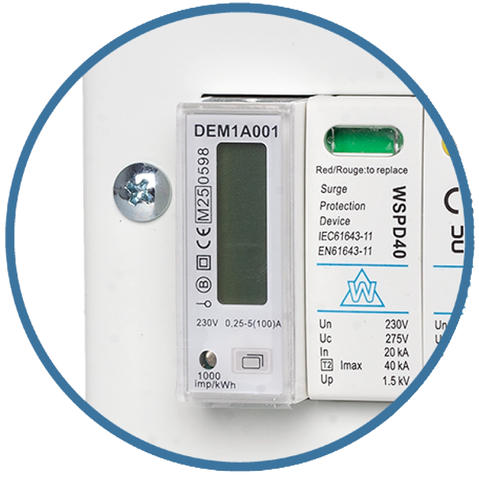 EV Connection Unit – 100A Main Switch + 32A B Curve MCB + SPD + kWh Meter (WSRC532BSP)
