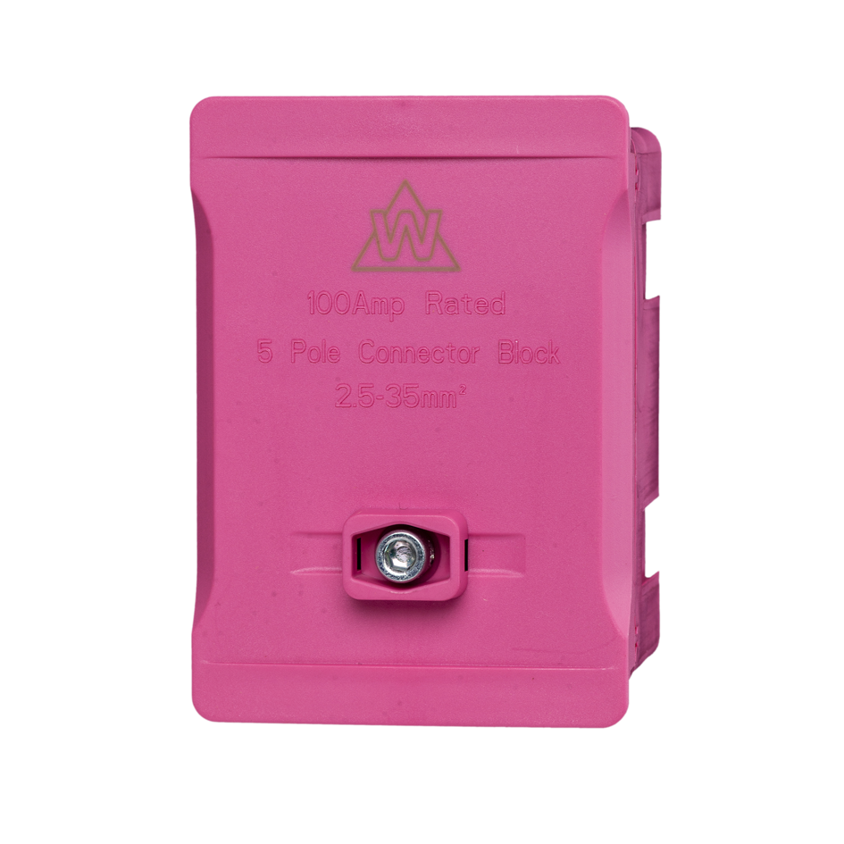 5 Way 100A Terminal Block – Pink