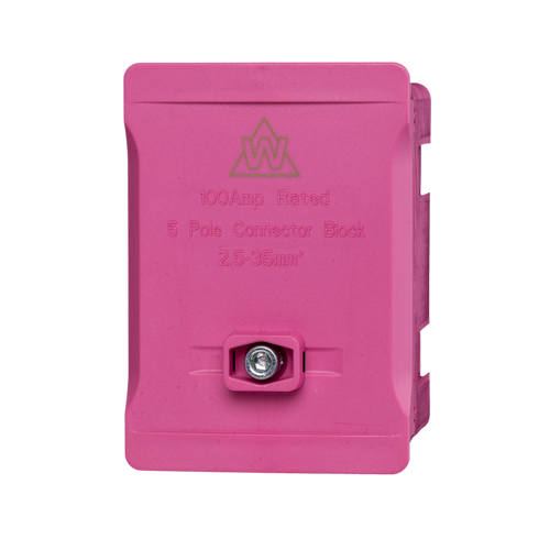 5 Way 100A Terminal Block – Pink