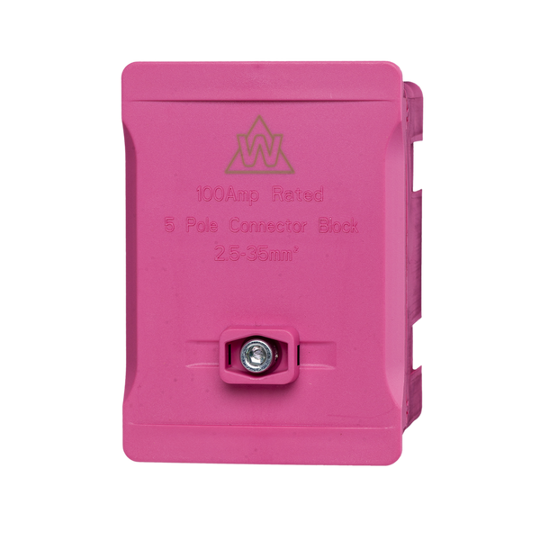 5 Way 100A Terminal Block – Pink