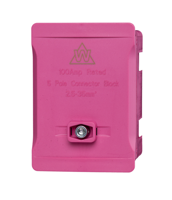 5 Way 100A Terminal Block – Pink