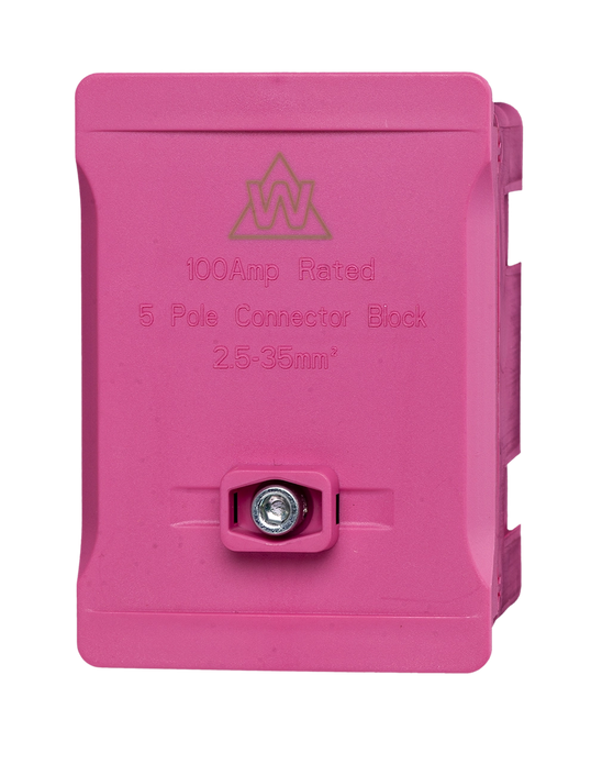 WTB5 5 way 100A Terminal Block - 5 colours