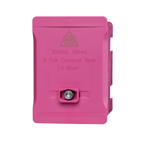 5 Way 100A Terminal Block – Pink