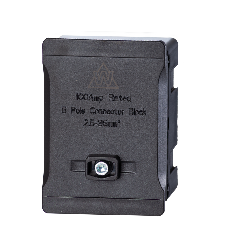 5 Way 100A Terminal Block – Black