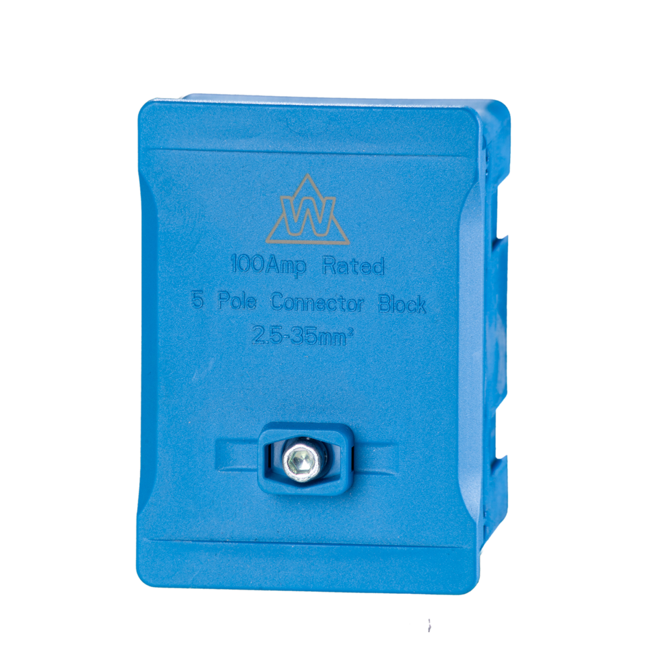 5 Way 100A Terminal Block – Blue