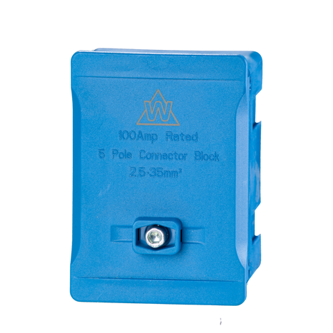 5 Way 100A Terminal Block – Blue