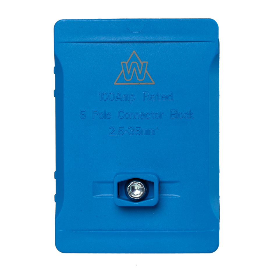 5 Way 100A Terminal Block – Blue