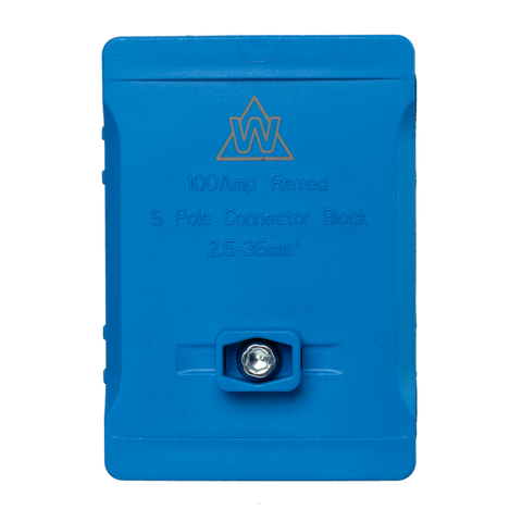 5 Way 100A Terminal Block – Blue