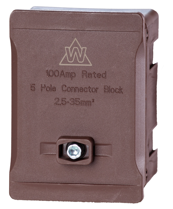 WTB5 5 way 100A Terminal Block - 5 colours