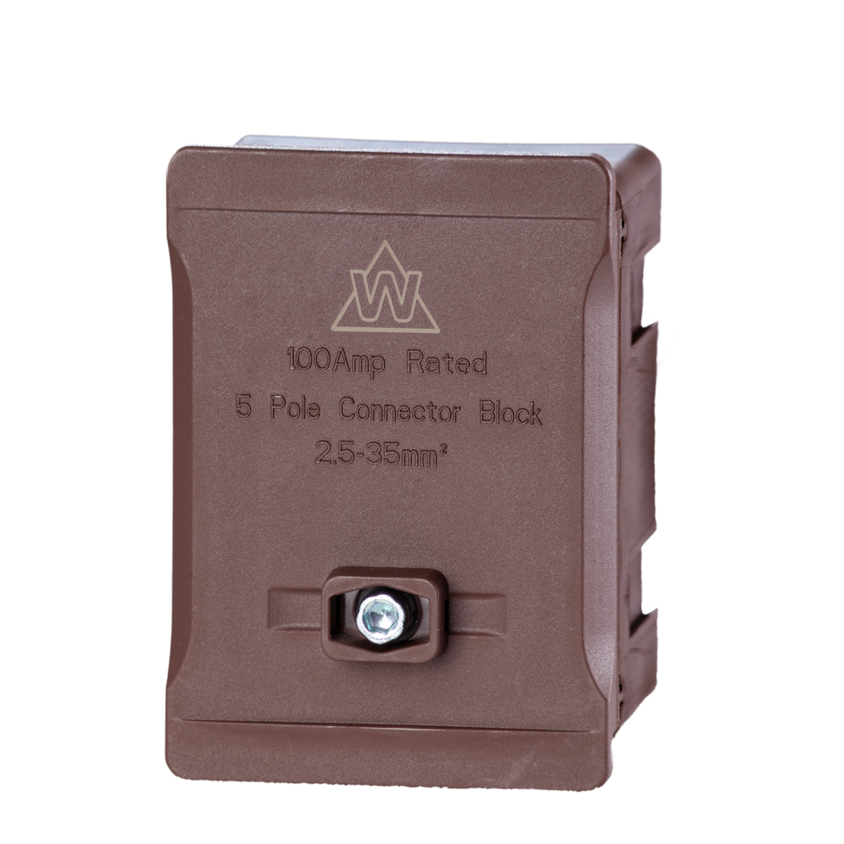 5 Way 100A Terminal Block – Brown