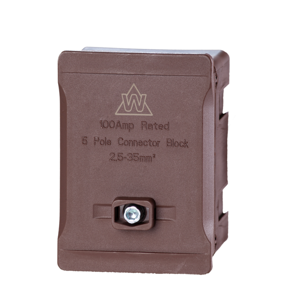 5 Way 100A Terminal Block – Brown