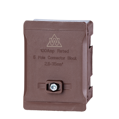 5 Way 100A Terminal Block – Brown