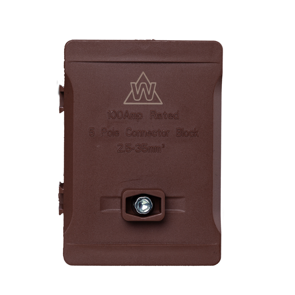 5 Way 100A Terminal Block – Brown