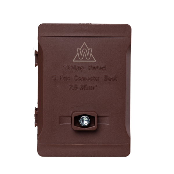 5 Way 100A Terminal Block – Brown
