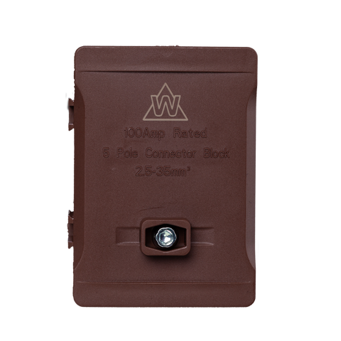 5 Way 100A Terminal Block – Brown