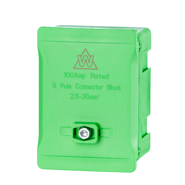5 Way 100A Terminal Block – Green