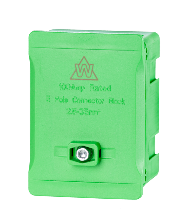 5 Way 100A Terminal Block – Green